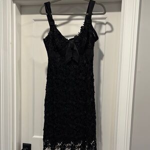 Stunning lace overlay Black Lace Dress- size 4 - wedding guest dress